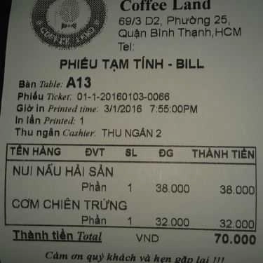 Món ăn- Yes! Coffee Land