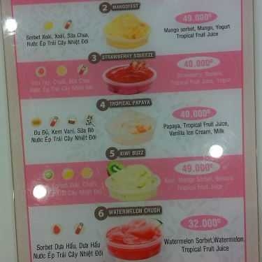 Thực đơn- Cafe Yogo Smoothies - Vincom Center