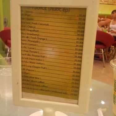 Thực đơn- Cafe Yogurt Space - Trần Hưng Đạo