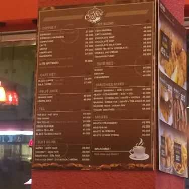 Thực đơn- Cafe Yogurt Space - Trần Hưng Đạo
