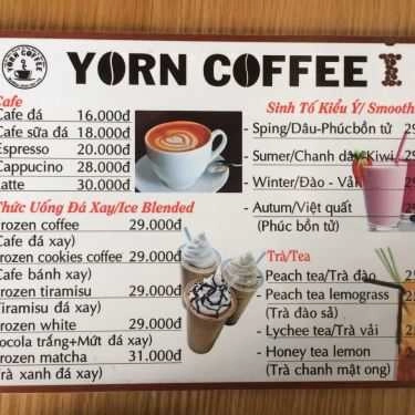Thực đơn- Yorn Coffee