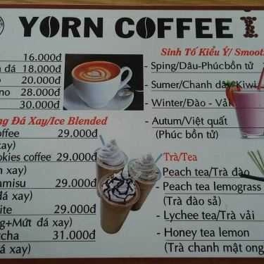 Thực đơn- Yorn Coffee