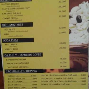 Thực đơn- Yummy T - Tea & Coffee Express
