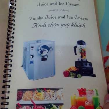 Thực đơn- Cafe Zamba Juice And Ice Cream - Thống Nhất