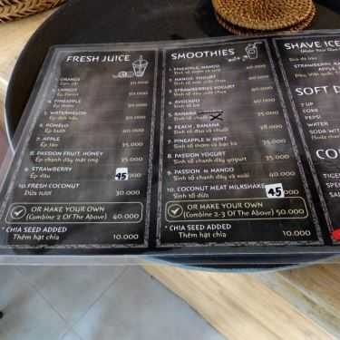 Thực đơn- Zen Cafe - Võ Trường Toản