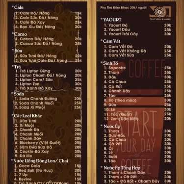 Thực đơn- Zen Coffee Acoustic