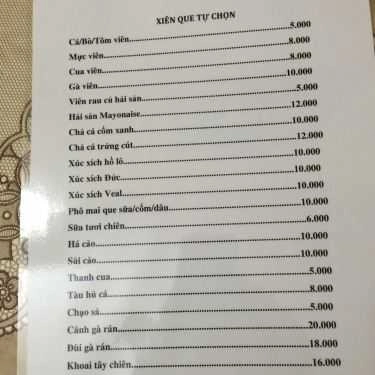 Thực đơn- Ăn vặt Zen Store - Trà Sữa & Xiên Que