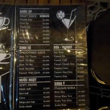 Thực đơn- Zest Coffee