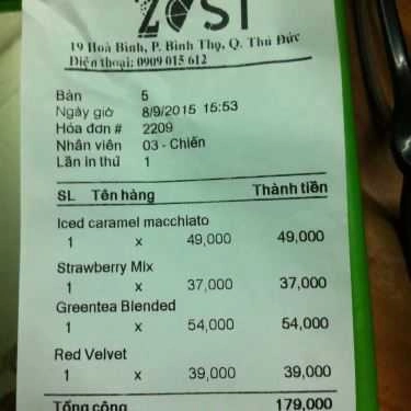 Tổng hợp- Zest Café - Hòa Bình