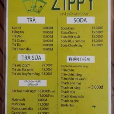 Thực đơn- Ăn vặt ZIPPY - Trà Sữa Nhà Làm