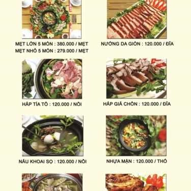 Thực đơn- Quán Nhậu Zozo - Đặc Sản Heo Tộc, Chim Trời & Gà Ri