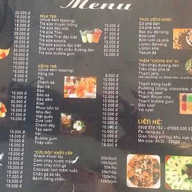 Thực đơn- Cafe Zu Ni - Trà Sữa & Ăn Vặt