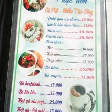 Thực đơn- Quán Ăn Điểm Tâm Oshin