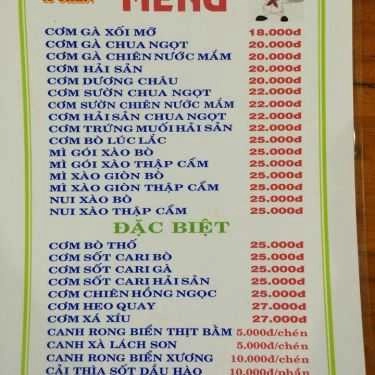 Thực đơn- Quán Ăn Quán A Chen - Cơm Chiên