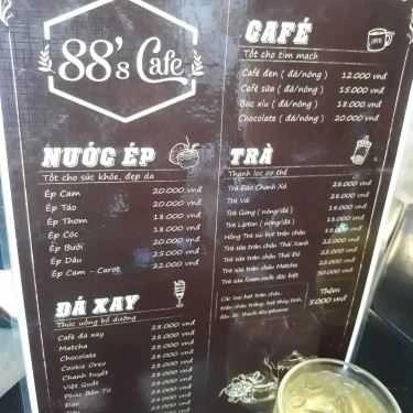Thực đơn- 88's Cafe