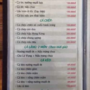 Thực đơn- Quán Ăn Ba Hưng Quán - Ẩm Thực Thuần Việt