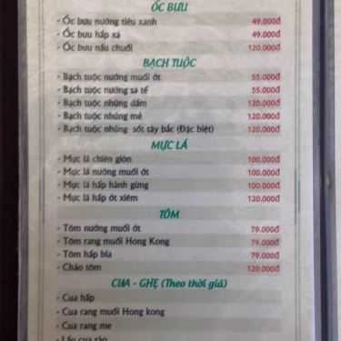 Thực đơn- Quán Ăn Ba Hưng Quán - Ẩm Thực Thuần Việt