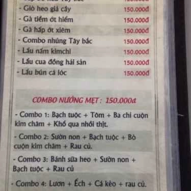 Thực đơn- Quán Ăn Ba Hưng Quán - Ẩm Thực Thuần Việt