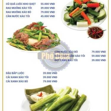 Thực đơn- Nhà Hàng Phố Đêm - Food & Beer