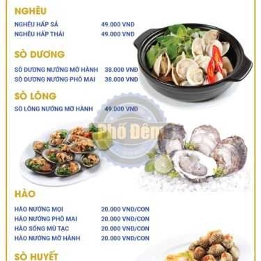 Thực đơn- Nhà Hàng Phố Đêm - Food & Beer