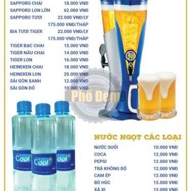 Thực đơn- Nhà Hàng Phố Đêm - Food & Beer