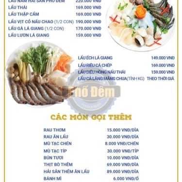 Thực đơn- Nhà Hàng Phố Đêm - Food & Beer