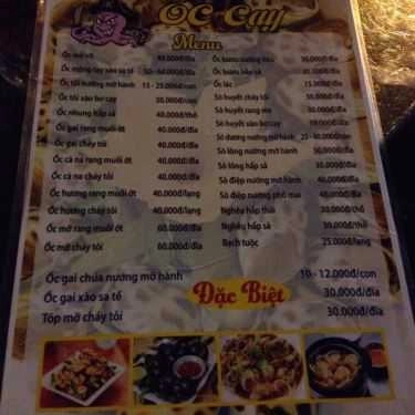Thực đơn- Quán Ăn Ốc Cay - Lê Quý Đôn