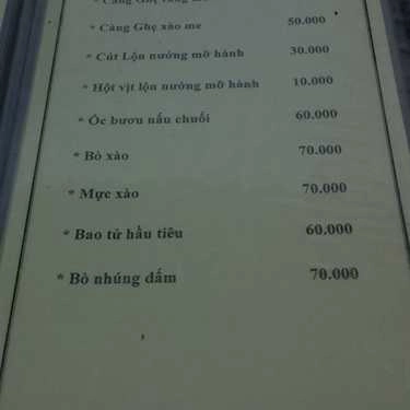 Thực đơn- Quán Ăn Ốc Năm Nhớ - Hải Sản Tươi Sống