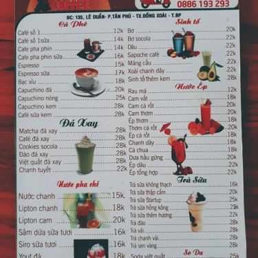 Thực đơn- Startup Coffee