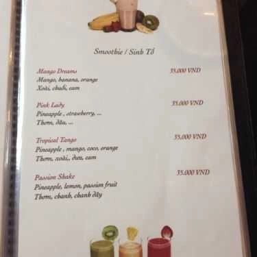 Thực đơn- Cafe Sweet Delight - Tôn Đức Thắng