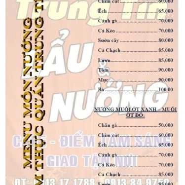 Thực đơn- Quán Nhậu Ẩm Thực Quán Trung Tín - Hải Sản Tươi Sống