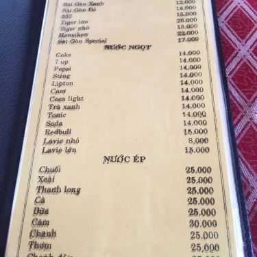 Thực đơn- Bờ Kè 79 - Nhà Hàng Hải Sản