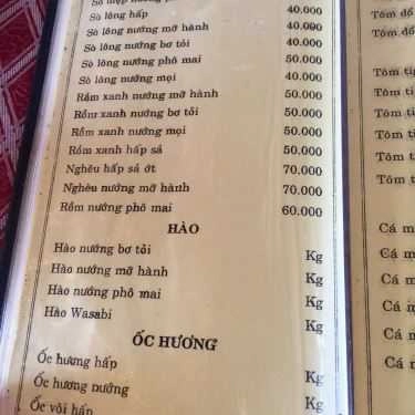 Thực đơn- Bờ Kè 79 - Nhà Hàng Hải Sản