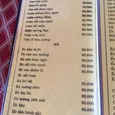 Thực đơn- Bờ Kè 79 - Nhà Hàng Hải Sản