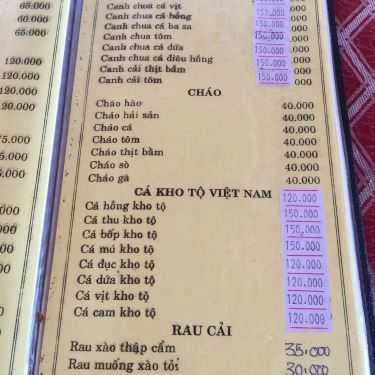 Thực đơn- Bờ Kè 79 - Nhà Hàng Hải Sản