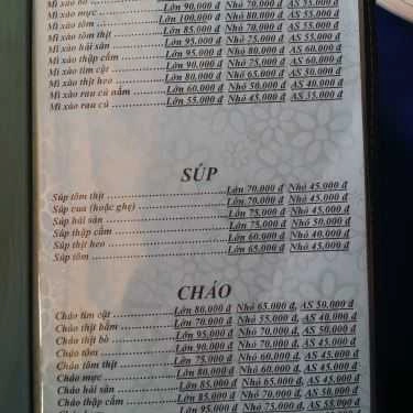 Thực đơn- Sóng Biển - Cafe & Nhà Hàng