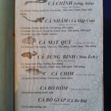 Thực đơn- Sóng Biển - Cafe & Nhà Hàng