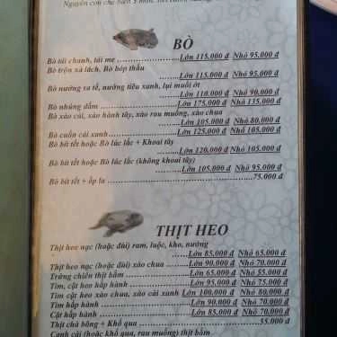 Thực đơn- Sóng Biển - Cafe & Nhà Hàng