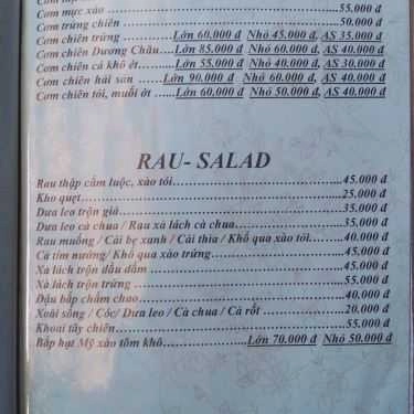 Thực đơn- Sóng Biển - Cafe & Nhà Hàng