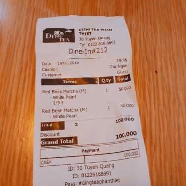 Thực đơn- Cafe Ding Tea - Tuyên Quang