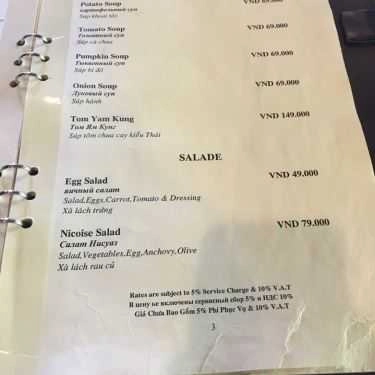 Thực đơn- Nhà Hàng Seahorse Bistro