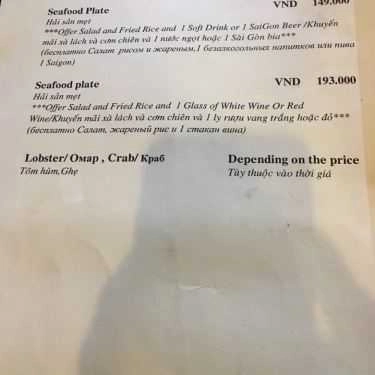 Thực đơn- Nhà Hàng Seahorse Bistro