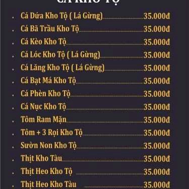 Thực đơn- Quán Ăn Cơm Niêu Panda