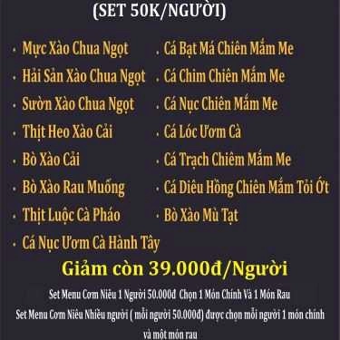 Thực đơn- Quán Ăn Cơm Niêu Panda