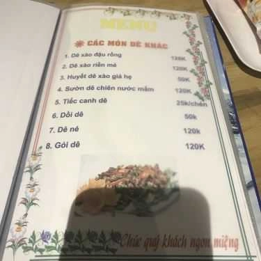 Thực đơn- Quán Nhậu Dê Thảo Mộc