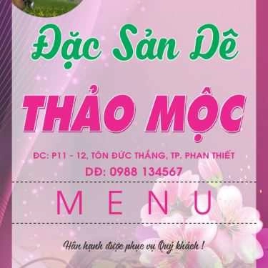 Thực đơn- Quán Nhậu Dê Thảo Mộc