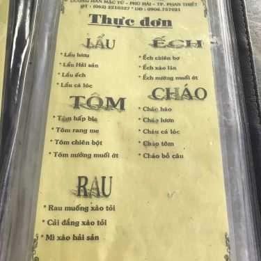 Thực đơn- Quán Ăn Gia Hưng Quán - Hàn Mặc Tử