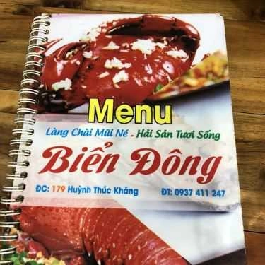 Thực đơn- Nhà Hàng Hải Sản Biển Đông - Huỳnh Thúc Kháng