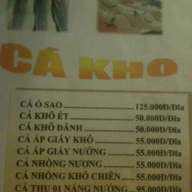 Thực đơn- Quán Ăn Hải Sản Thuận Phát