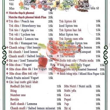 Thực đơn- Hưng Tài - Cafe, Giải Khát & Nước Ép Trái Cây